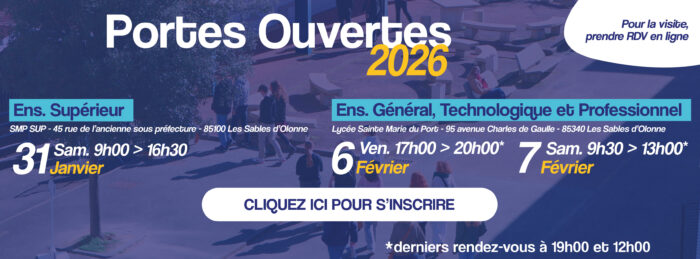 Bandeau Portes Ouvertes 2026 - Lycée Sainte Marie du Port